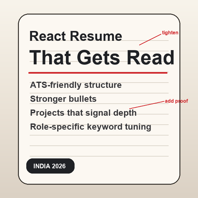 React Developer Resume Guide for India in 2026